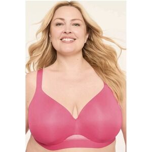 Cacique Bra 48C Comfort Bliss Lightly Lined Full Coverage Bra Hot Pink